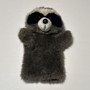Vintage Dakin Racoon Hand Puppet Plush 1984 Soft Adorable Trash Panda 11" Tall